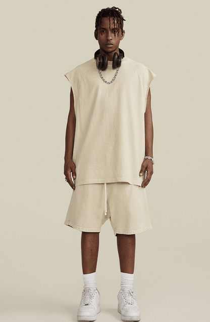 Washed Sleeveless Muscle Tee