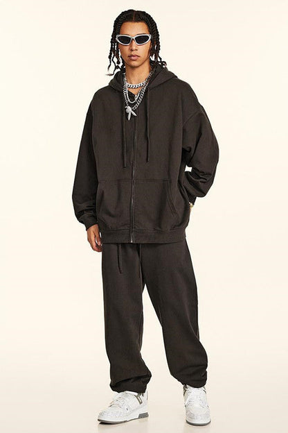 440GSM High Weight Solid Color Zipper Hoodie