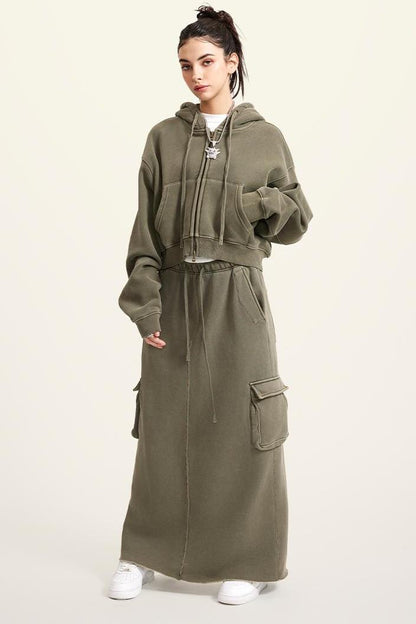 Washed Fleece Zipper Jacket
