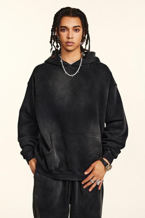 332GSM Gradient Sprayed Fleece Hoodie