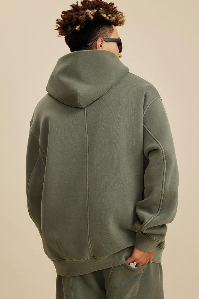 355G Washed Fleece Hoodie