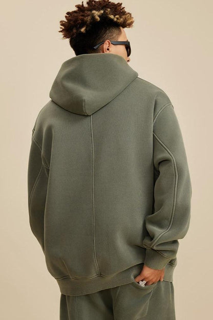 355G Washed Fleece Hoodie