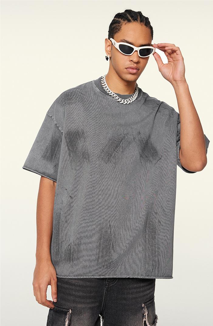 310GSM Brush Dyed Washed?Tee