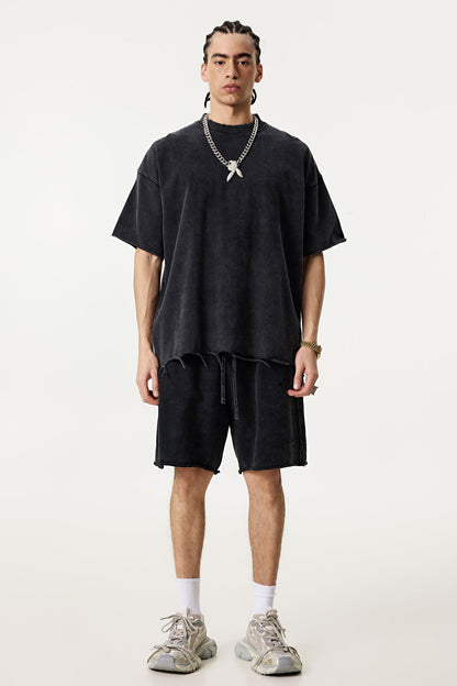 310GSM Pigment Dyed Distressed Tee