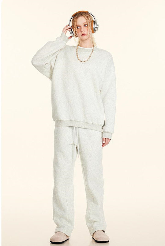 345GSM Fleece Solid Color Crew