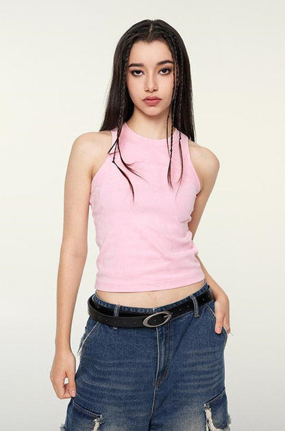 235GSM Washed Out Crop Vest