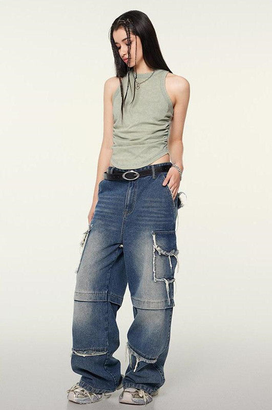235GSM Ruched Coolness Material Washed Vest