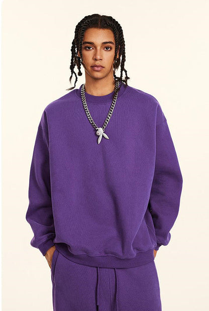 345GSM Fleece Solid Color Crew
