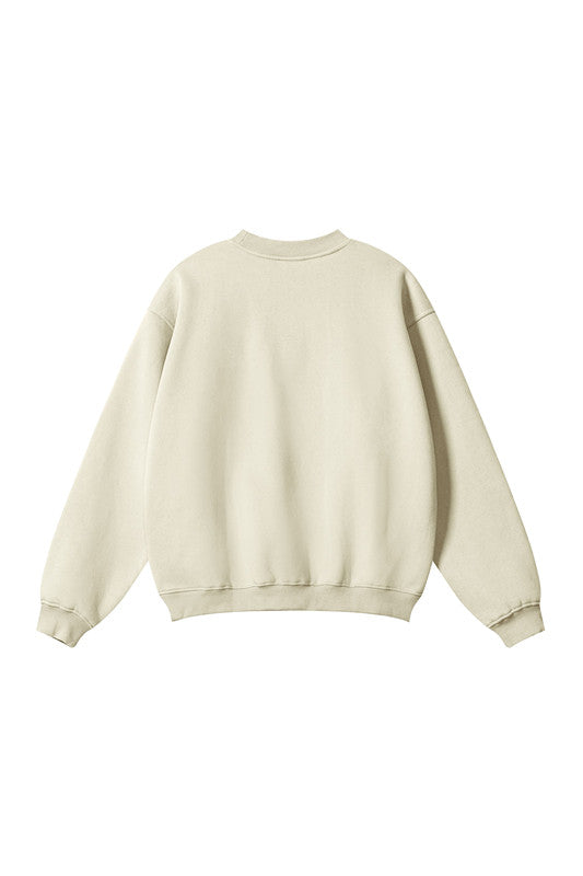 345GSM Fleece Solid Color Crew