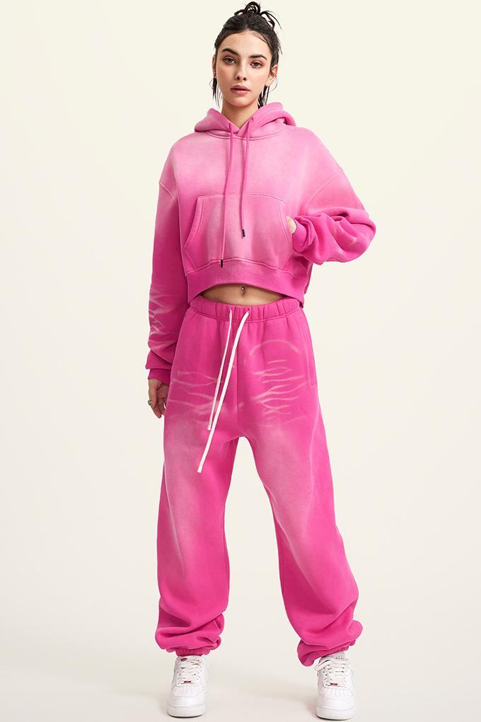Washed Gradient Fleece Hoodie