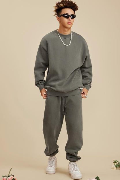 355G Washed Fleece Crew