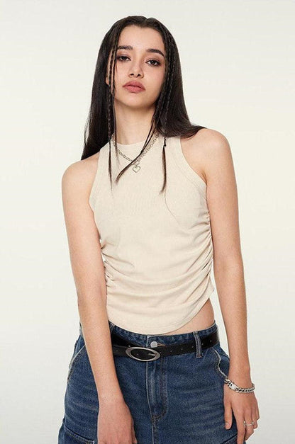 235GSM Ruched Coolness Material Washed Vest