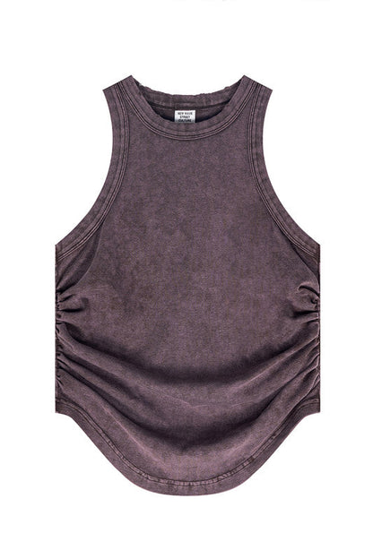 235GSM Ruched Coolness Material Washed Vest