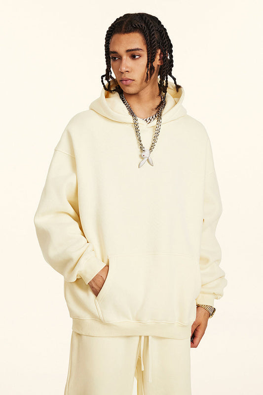 345GSM Fleece Solid Oversized Hoodie