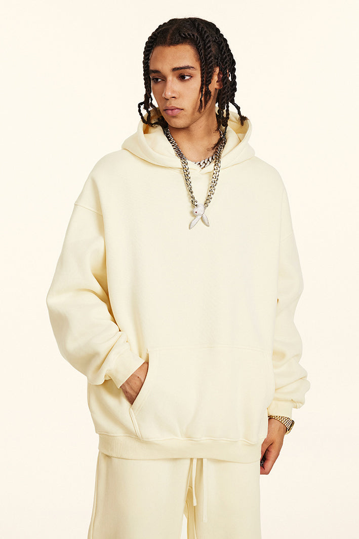 345GSM Fleece Solid Oversized Hoodie