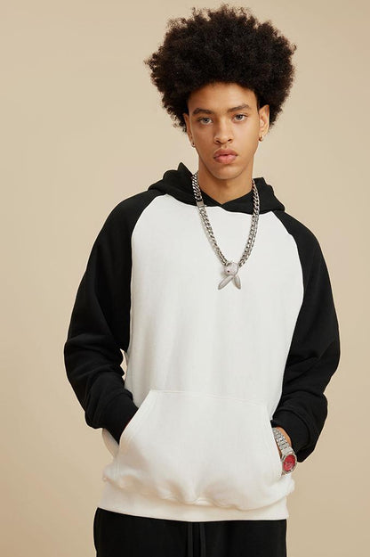Contrast Sleeve Fleece Hoodie