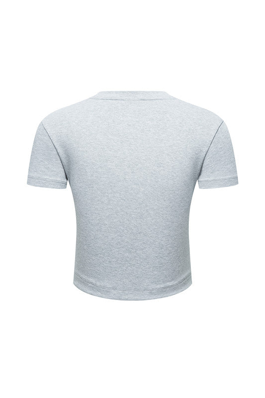 220GSM Ruched Crop Tee