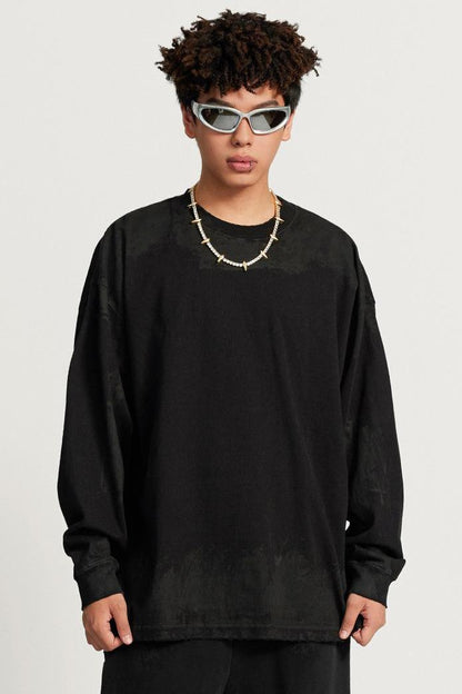 Washed Distressed Cotton Crew