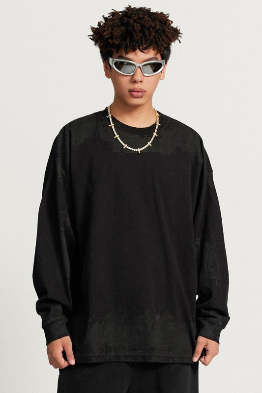 Washed Distressed Cotton Crew