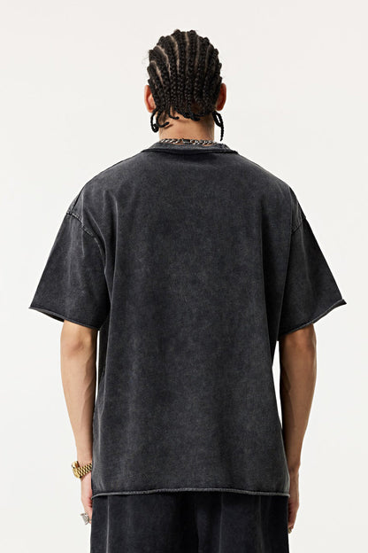 275GSM Distressed Pigment Dyed Tee