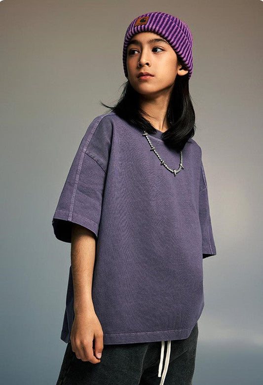 Kids 250G Side Stripe Washed Tee