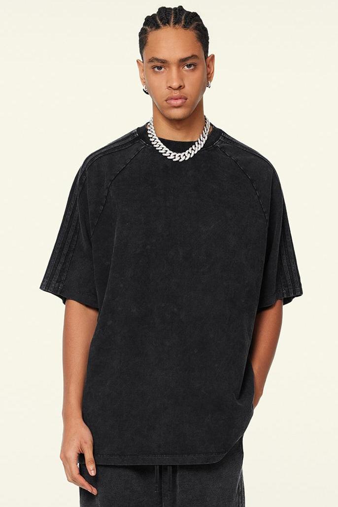 250GSM Pigment Dyed Side Stripe Tee