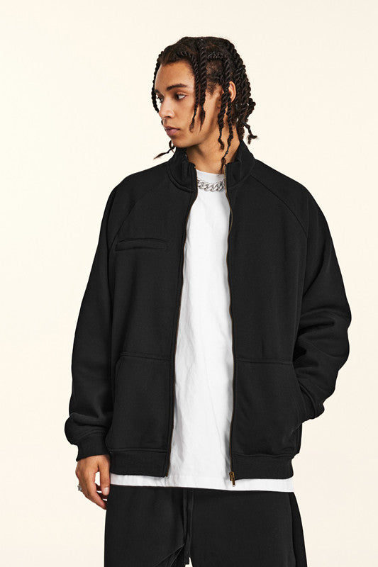420GSM Solid Color Fleece  Zipper Jacket