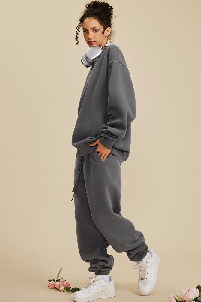 355G Washed Fleece Crew
