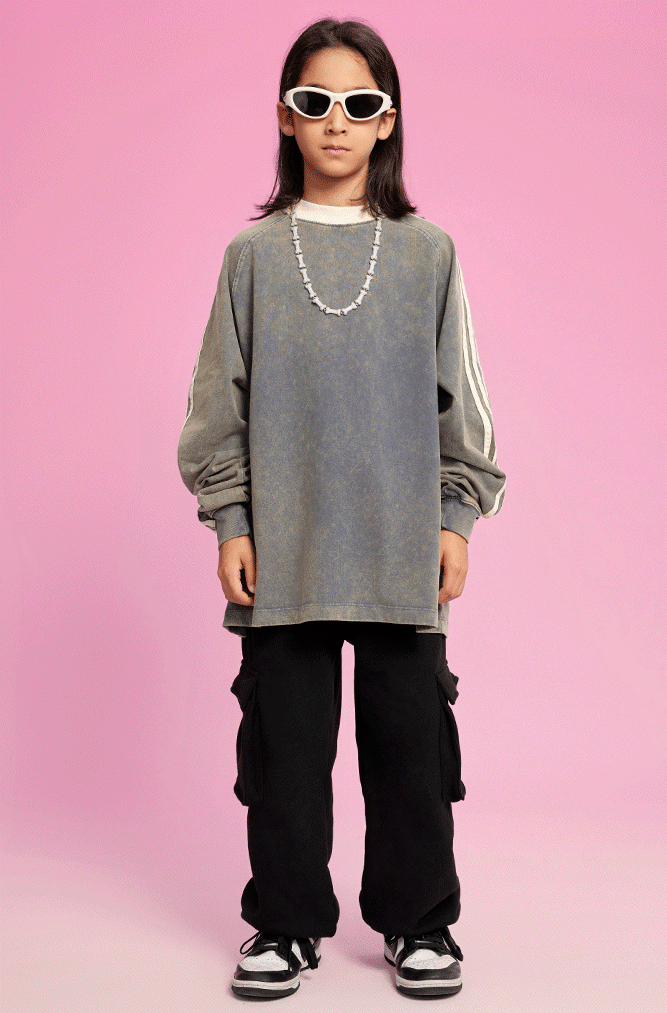 Kids Washed Stripe Crew