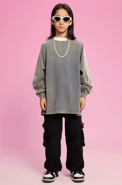 Kids Washed Stripe Crew
