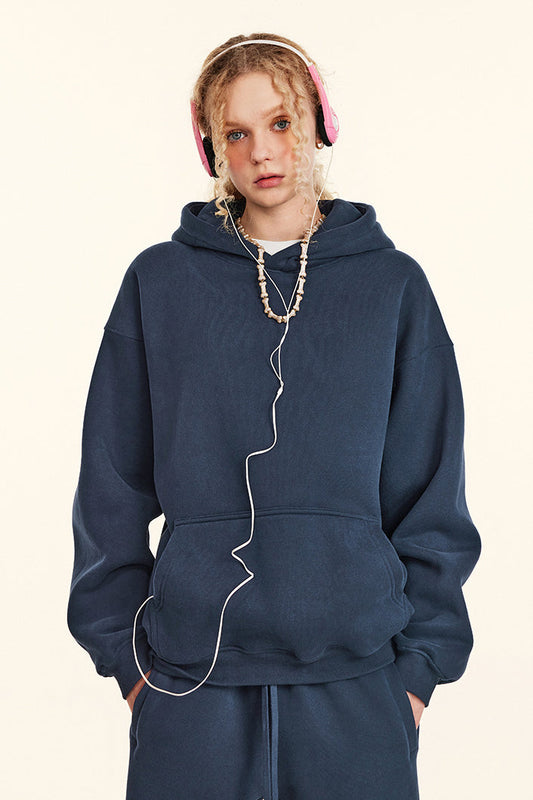 345GSM Fleece Solid Oversized Hoodie