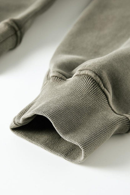 Fleece Pigment Dyed Crop Hoodie