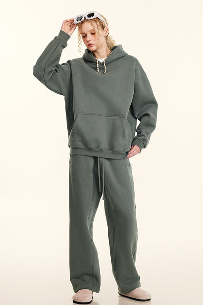 345GSM Fleece Solid Oversized Hoodie