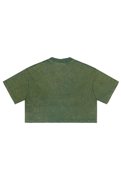 230GSM Stone Washed Crop Tee