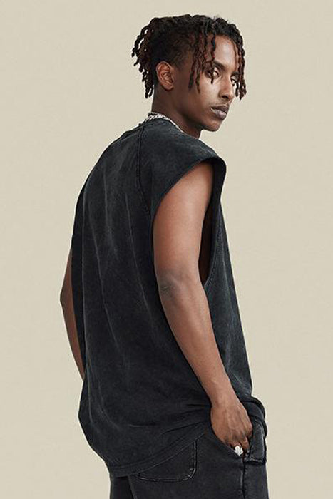Washed Sleeveless Muscle Tee