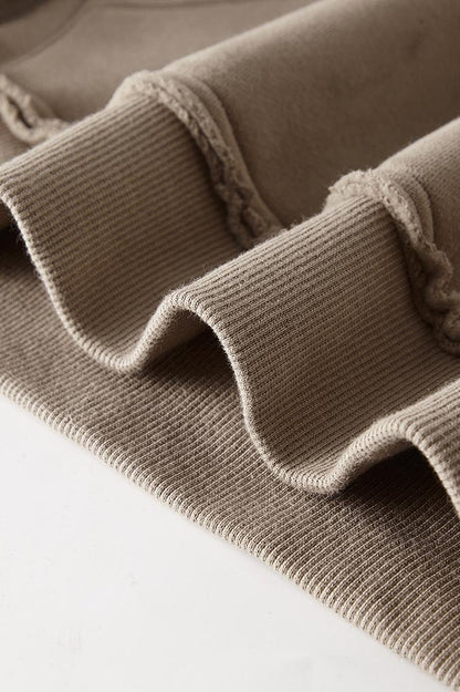 Washed Distressed Fleece Hoodie