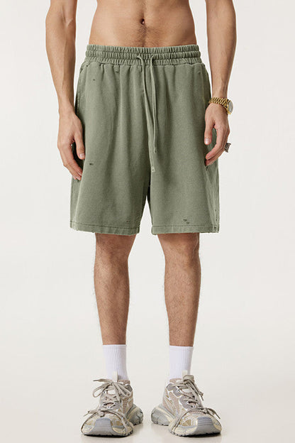 330GSM Pigment Dyed Distressed Short