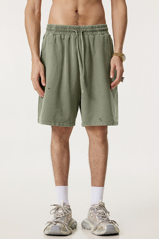 330GSM Pigment Dyed Distressed Short