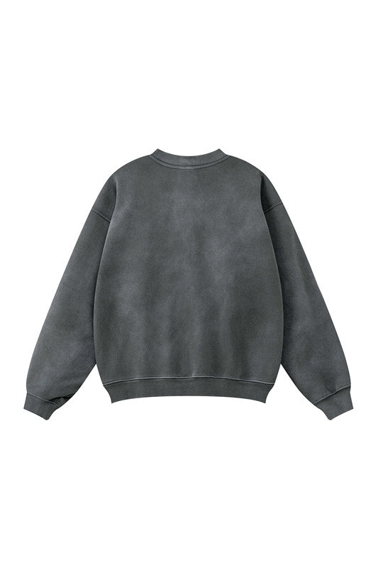370GSM Gradient Spray Washed Out Crew