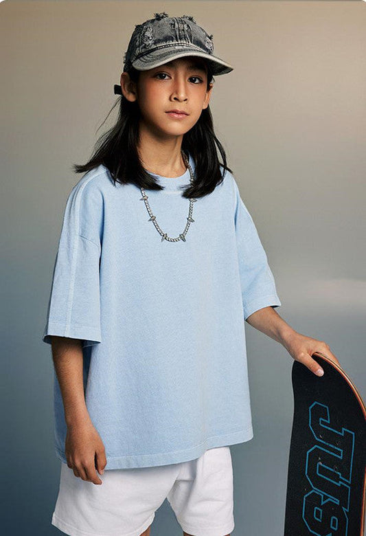 Kids 250G Side Stripe Washed Tee