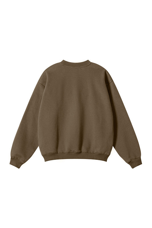 345GSM Fleece Solid Color Crew