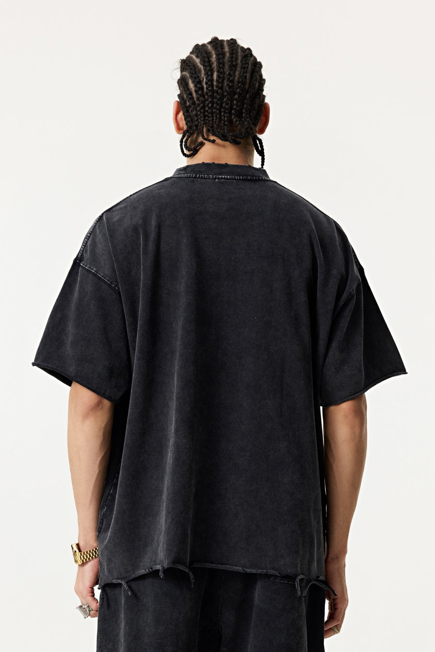 310GSM Pigment Dyed Distressed Tee