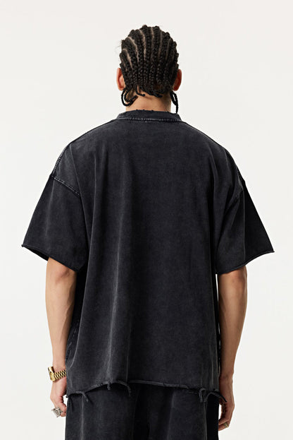 310GSM Pigment Dyed Distressed Tee