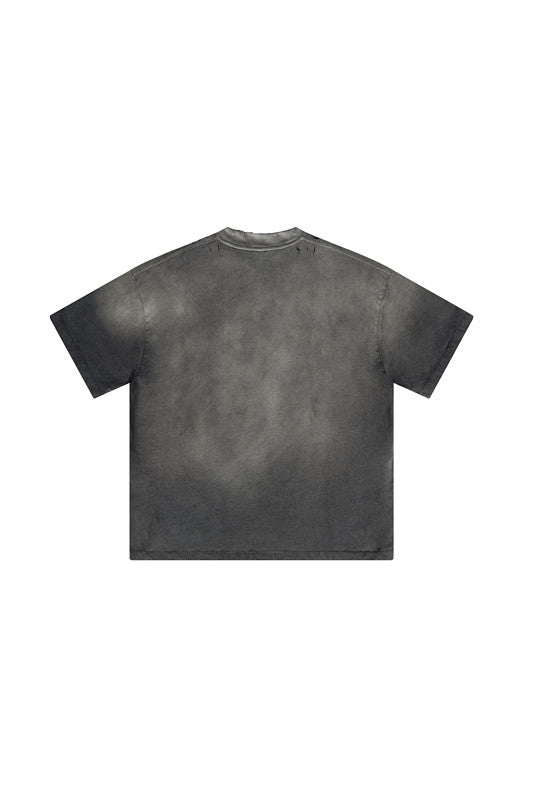 250GSM Distressed Washed Sun Fade Tee