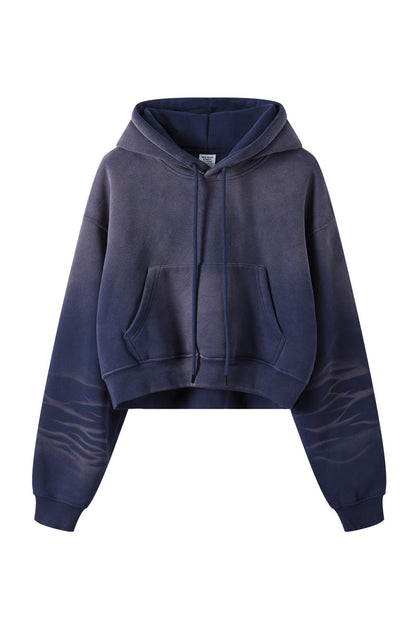 Washed Gradient Fleece Hoodie