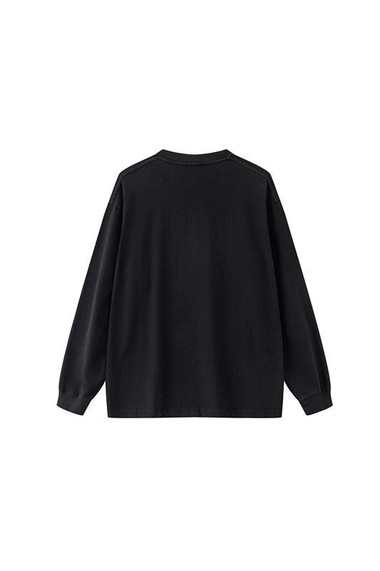 100% Cotton 250GSM Pigment Dyed Long Sleeve Crew