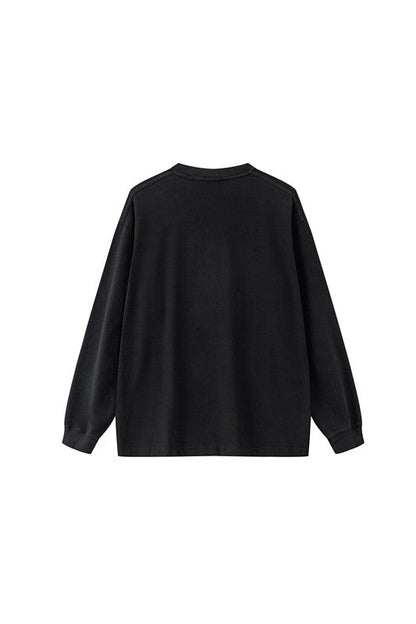 100% Cotton 250GSM Pigment Dyed Long Sleeve Crew