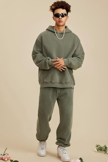 355G Washed Fleece Hoodie