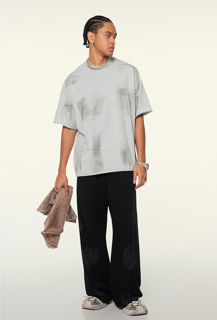 310GSM Brush Dyed Washed?Tee