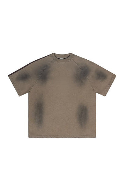 300GSM Dirty Effect Stripe Side Tee